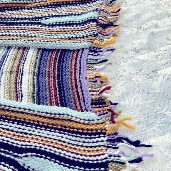 T Party Cardigan Duster Women’s Multi Color Knit Fringe Coat of Many Colors S - Picture 6 of 9